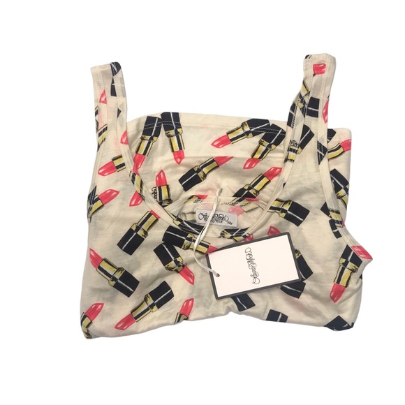 🆕 Lauren Moshi Petra All Over Lipstick Tank - Picture 3 of 3